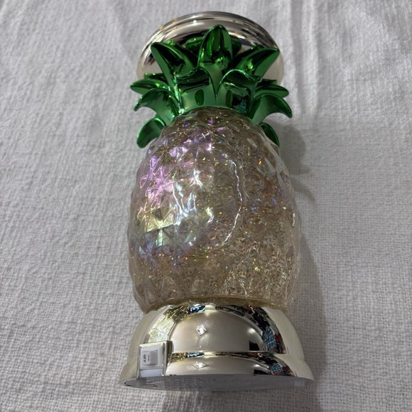 Bath & Body Works Light Up Pineapple Glitter Globe Candle Holder Works NEW - Picture 3 of 7